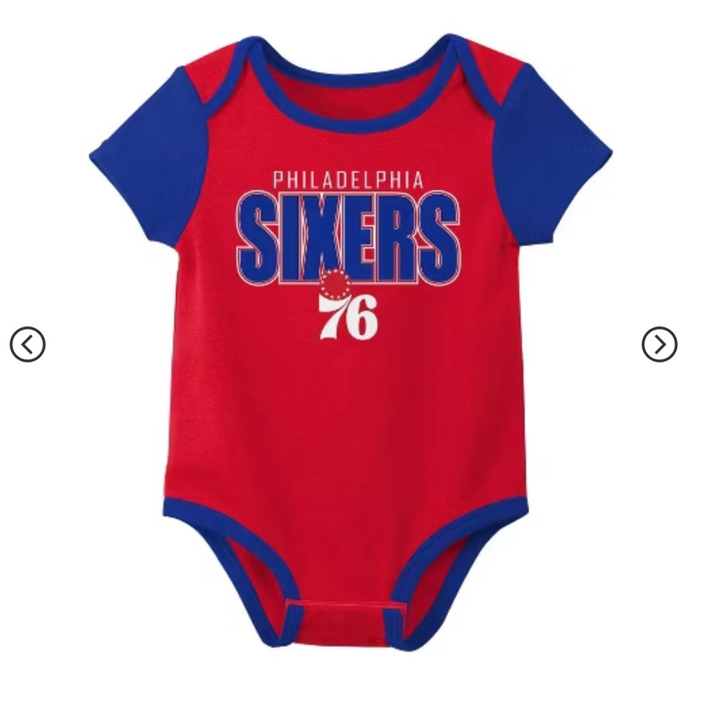 Philadelphia 76ers NEW Baby One Piece Set, Baby Size 0-3 months - Picture 2 of 7